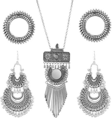 JMBW INTERNATIONAL Alloy Silver Jewellery Set(Pack of 2)