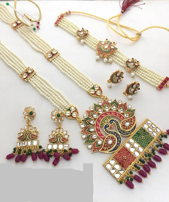 BINIAA Brass Gold-plated Multicolor Jewellery Set(Pack of 1)