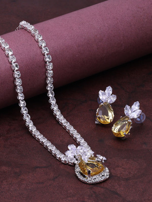 SAIYONI Alloy Silver Yellow, Silver Jewellery Set(Pack of 3)