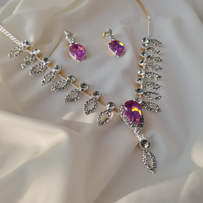 illusion Sterling Silver Pink Jewellery Set(Pack of 3)