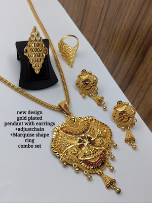 Treeneral Brass Gold-plated Multicolor Jewellery Set(Pack of 1)