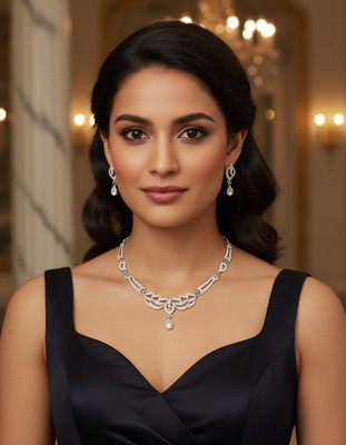OUR STORY Alloy Silver, White, Platinum Jewellery Set(Pack of 1)