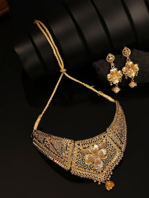 CHARMING JEWELS Brass Gold-plated Gold Jewellery Set(Pack of 3)