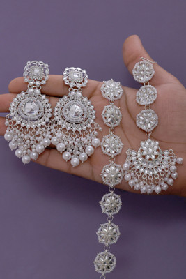 VISITART JEWELLERY Alloy Silver White Jewellery Set(Pack of 3)