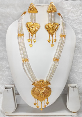 royal gold Brass Gold-plated Gold Jewellery Set(Pack of 1)