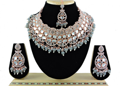 VATSALYA creation Alloy Gold-plated Grey Jewellery Set(Pack of 1)