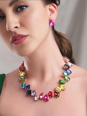 ANOUK Alloy Rhodium Multicolor Jewellery Set(Pack of 1)