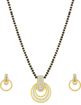 AADITA Alloy Gold-plated Gold, Black Jewellery Set(Pack of 1)