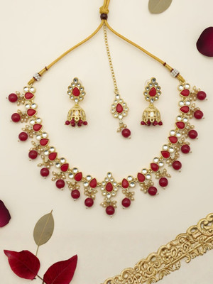 ANOUK Brass Gold-plated Red, Gold Jewellery Set(Pack of 4)