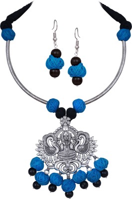 JFL Jewellery for Less Brass Silver Blue Jewellery Set(Pack of 1)