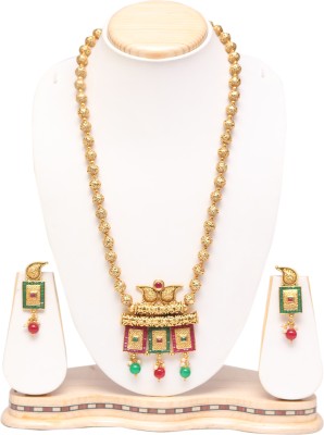 Ethnicking Alloy Gold-plated Multicolor Jewellery Set(Pack of 1)