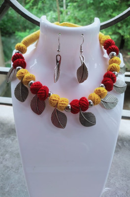 MS Creation Brass, Dori Brass Yellow, Red Jewellery Set(Pack of 2)