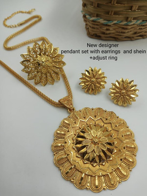 Chehar Fashion World Stone Gold-plated Gold Jewellery Set(Pack of 1)