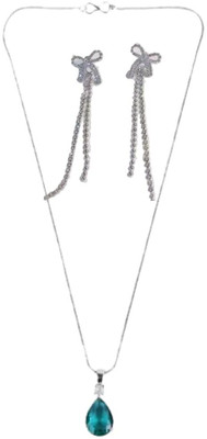 SRK Fashions Alloy Green, Silver Jewellery Set(Pack of 1)