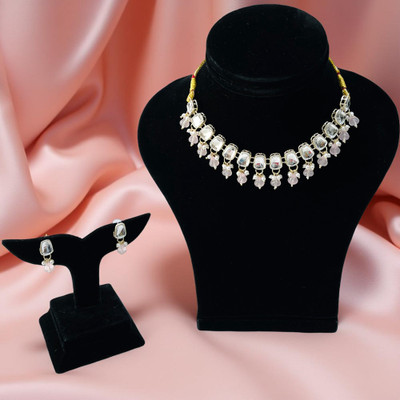 J D Jewellers Alloy Silver Jewellery Set(Pack of 1)