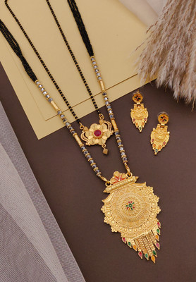 bhanu diam Alloy Gold-plated Gold Jewellery Set(Pack of 1)