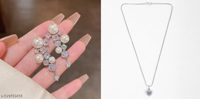 SRK Fashions Alloy Silver, White Jewellery Set(Pack of 2)