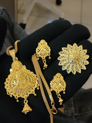 Bhagavati creation Brass Gold-plated Gold Jewellery Set(Pack of 1)