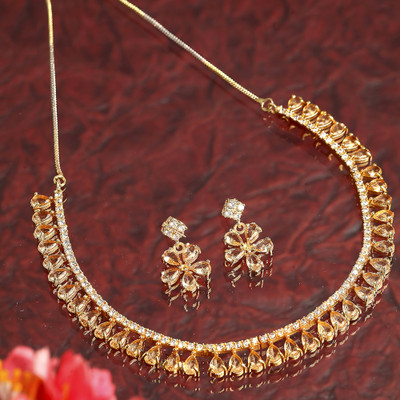 ZENEME Alloy Gold-plated Gold Jewellery Set(Pack of 1)