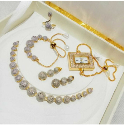 M Creation Alloy Gold-plated Gold Jewellery Set(Pack of 1)