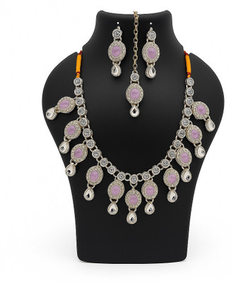 Paradise Hub Alloy Silver, Purple Jewellery Set(Pack of 1)