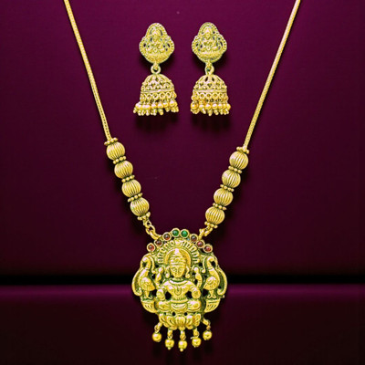 Aroras Bridal & Fashion Jewellery Copper Gold-plated Gold Jewellery Set(Pack of 1)