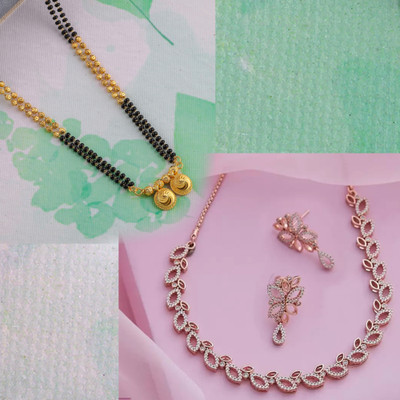 brado jewellery Brass Gold-plated Gold, Rose Gold, White Jewellery Set(Pack of 2)