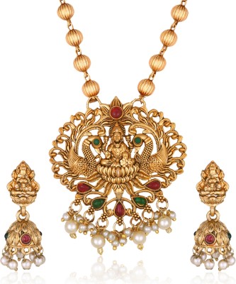 VIGHNAHARTA Brass Gold-plated Gold Jewellery Set(Pack of 2)