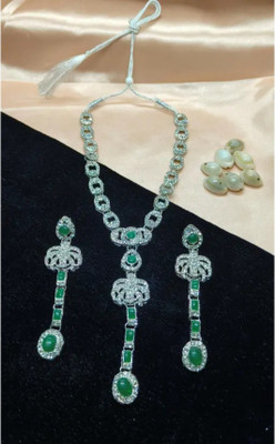 SANGEETA CREATION Alloy Silver Green Jewellery Set(Pack of 3)