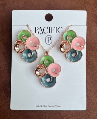 Rossey jewel Metal, Stainless Steel Enamel Green Jewellery Set(Pack of 1)