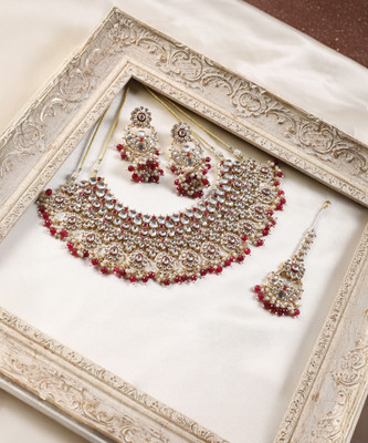 SOHI Alloy Red Jewellery Set(Pack of 3)