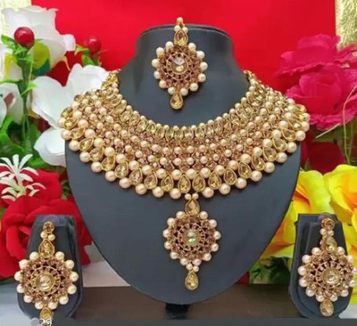jatin imitation Metal Gold-plated Gold Jewellery Set(Pack of 1)
