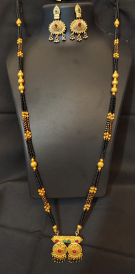 Soham Unique Products Brass, Copper Gold-plated Multicolor Jewellery Set(Pack of 1)