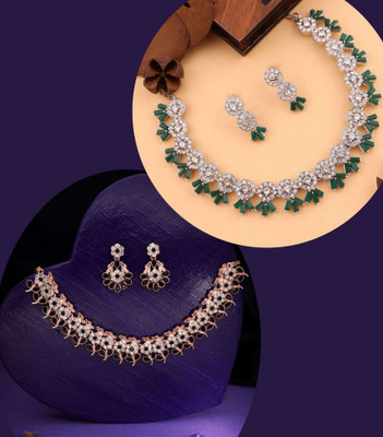 Divastri Brass Gold-plated Multicolor Jewellery Set(Pack of 1)