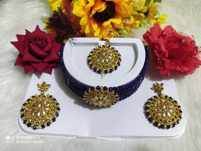 Ruhi Alloy Gold-plated Blue, Gold Jewellery Set(Pack of 1)
