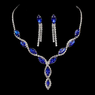 adhira collection Alloy Silver, Blue Jewellery Set(Pack of 1)
