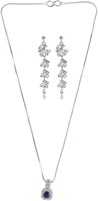 SKG Fashions Stone Blue, Silver Jewellery Set(Pack of 1)