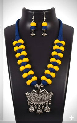 A S enterprize Oxidised Silver Blue Jewellery Set(Pack of 1)