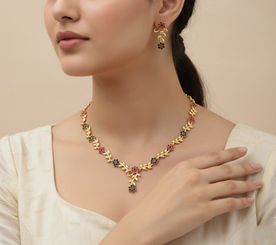 BASTORE Alloy Gold-plated Gold Jewellery Set(Pack of 1)