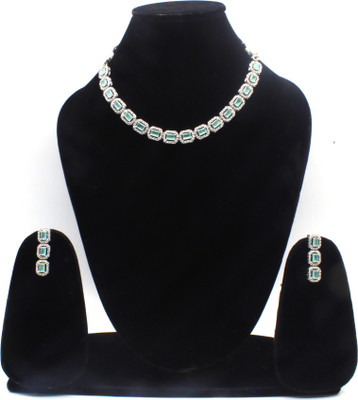 DazzleDream Copper Silver Green Jewellery Set(Pack of 3)