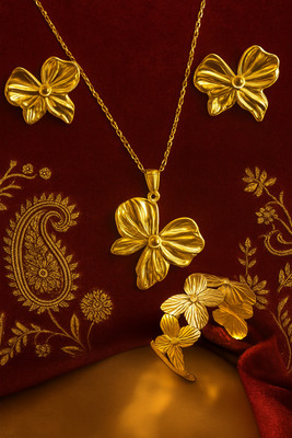DEV VARNIKA Alloy Gold-plated Gold Jewellery Set(Pack of 4)