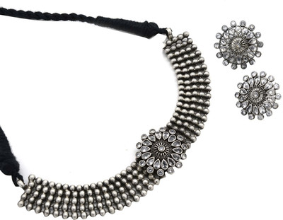 Anamya Collections Alloy Silver Jewellery Set(Pack of 1)