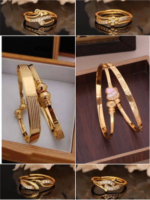 Sangria Brass Gold-plated Gold Jewellery Set(Pack of 6)