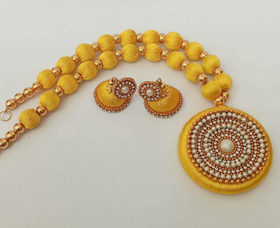 Nidhi Dori Yellow Jewellery Set(Pack of 1)
