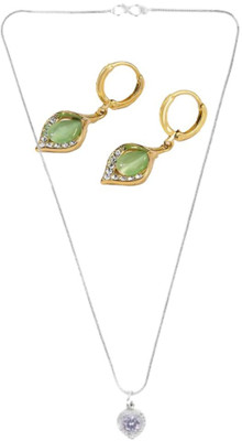 SKG Fashions Stone White, Green Jewellery Set(Pack of 1)