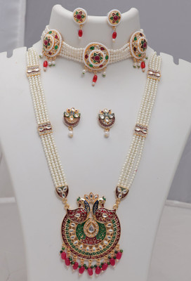 Harsha Creation Alloy Gold-plated Gold Jewellery Set(Pack of 1)