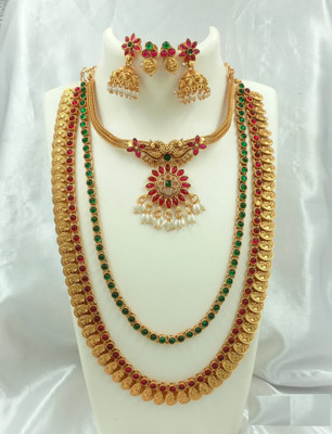Shilpa Creation Alloy Gold-plated Green Jewellery Set(Pack of 1)