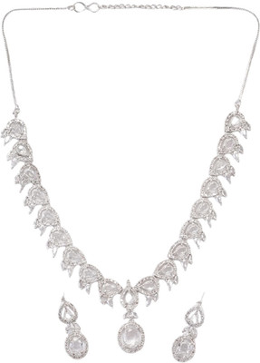 Zoey Brass Silver Silver Jewellery Set(Pack of 1)