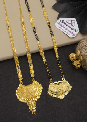 Dency Brass Gold-plated Gold Jewellery Set(Pack of 3)