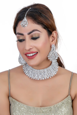 VATSALYA creation Alloy Gold-plated White Jewellery Set(Pack of 1)